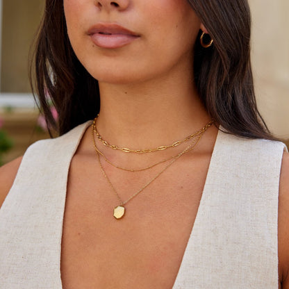 Angular Geometric Drop Pendant Necklace