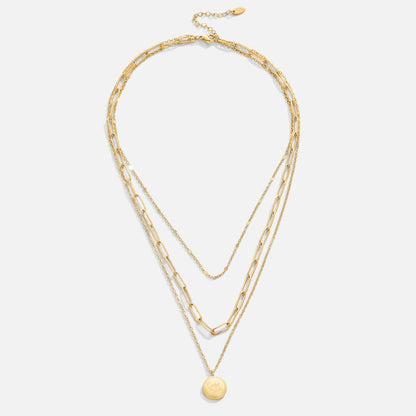 Geya Coin Charm on Doubled Gold-Tone Chains