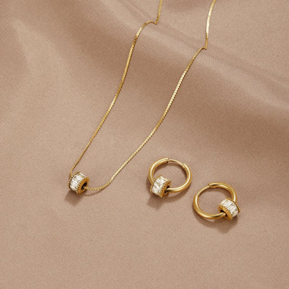 Gigi Crystal Trimmed Gold-Tone Hoop Earrings