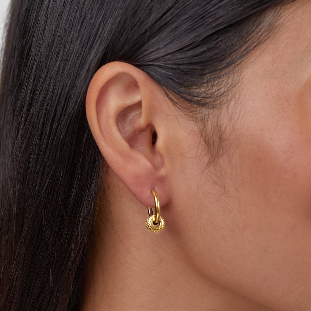 Gigi Crystal Trimmed Gold-Tone Hoop Earrings