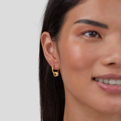 Gigi Crystal Trimmed Gold-Tone Hoop Earrings