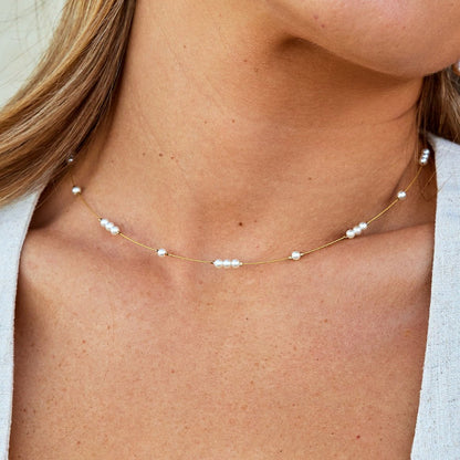 Gigi Close Fitting Pearl Choker Necklace