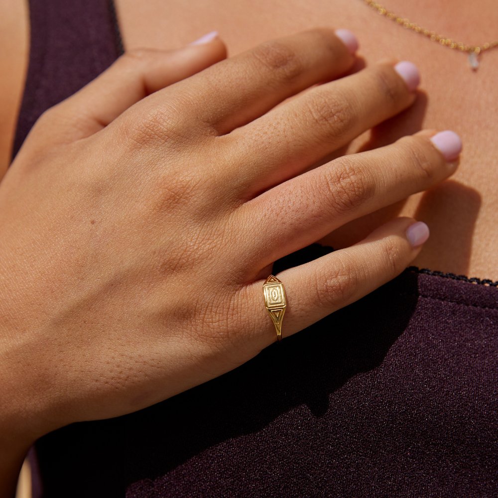 Adaline Polished Gold-Tone Slim Band Ring