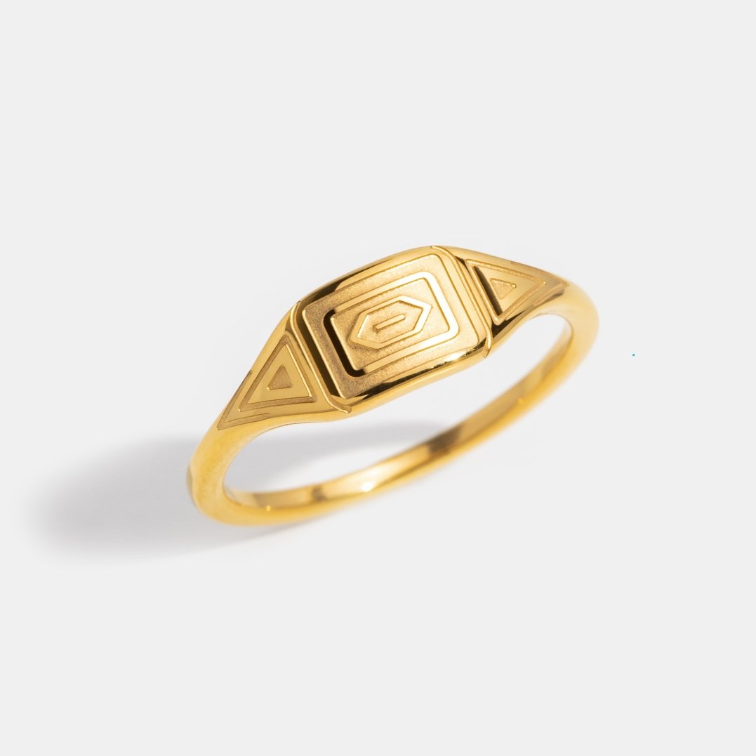 Adaline Polished Gold-Tone Slim Band Ring