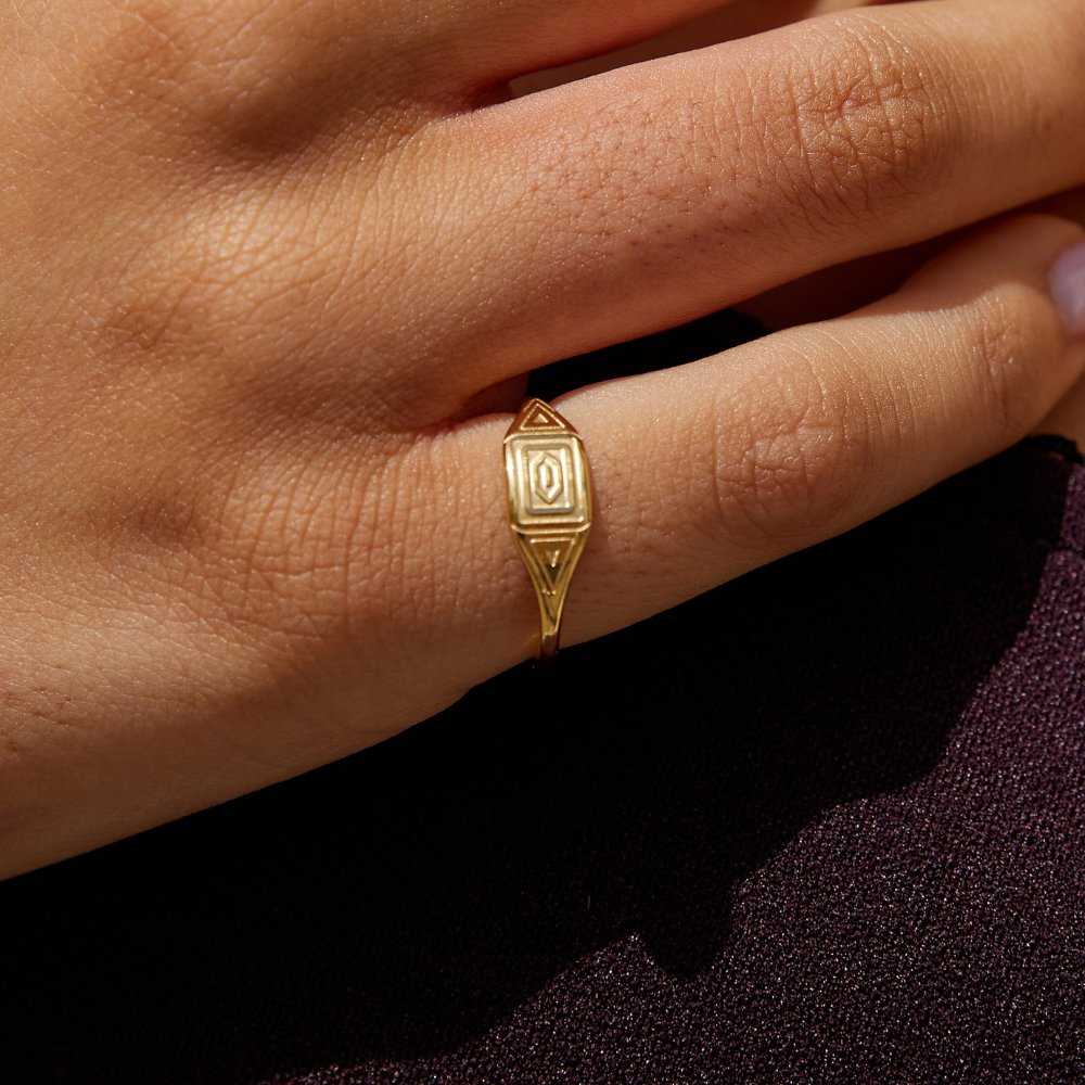 Adaline Polished Gold-Tone Slim Band Ring