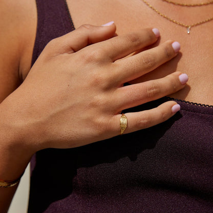 Adaline Polished Gold-Tone Slim Band Ring