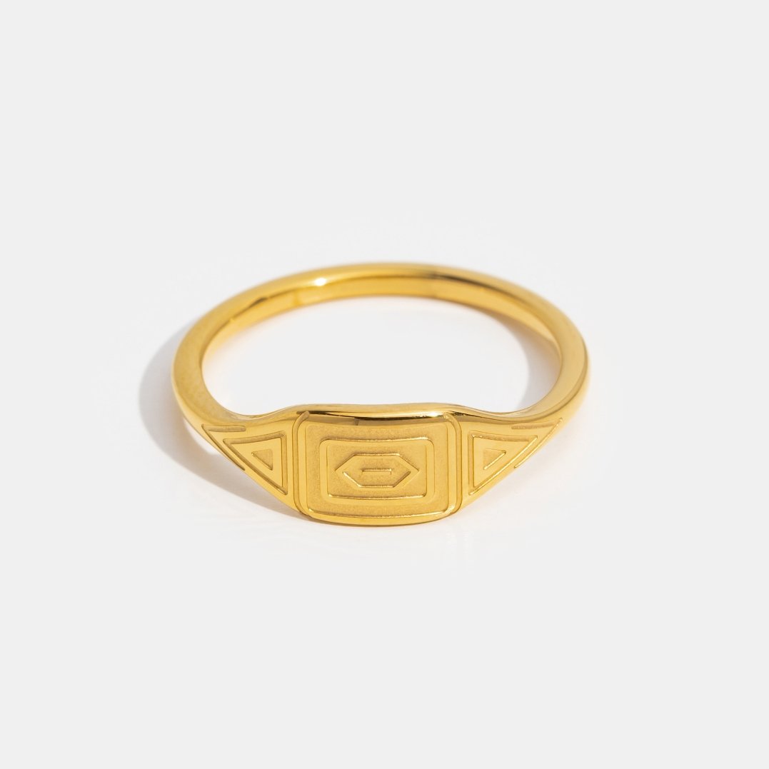 Adaline Polished Gold-Tone Slim Band Ring