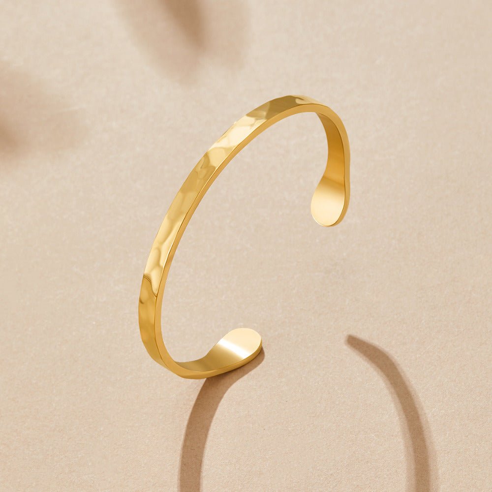Alexa Smooth Polished Round Gold-Tone Bangle
