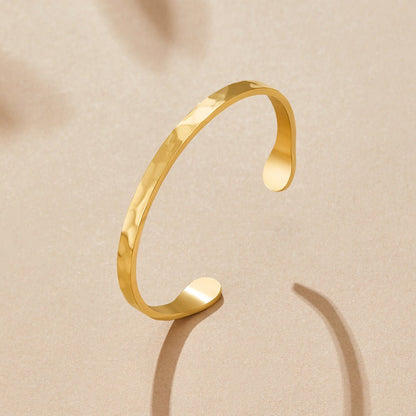 Alexa Smooth Polished Round Gold-Tone Bangle