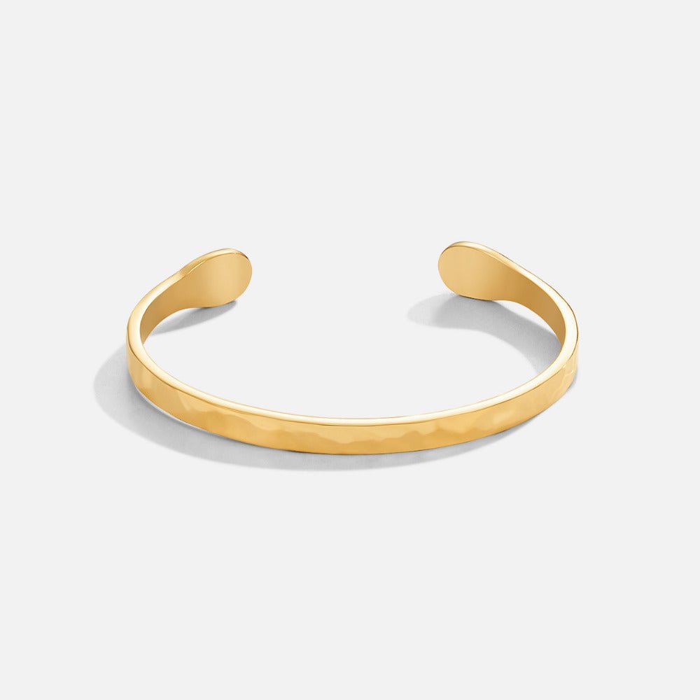 Alexa Smooth Polished Round Gold-Tone Bangle