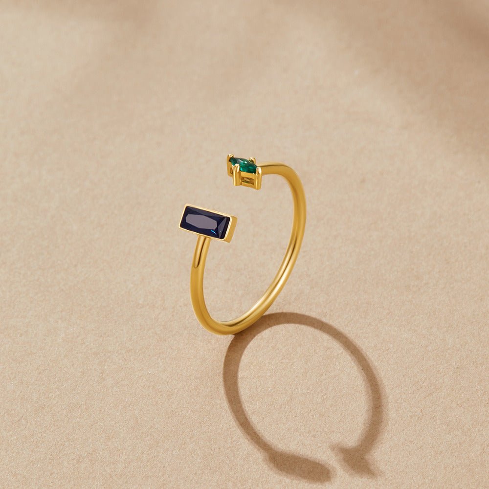 Amore Scattered Crystal Gold-Tone Slim Ring