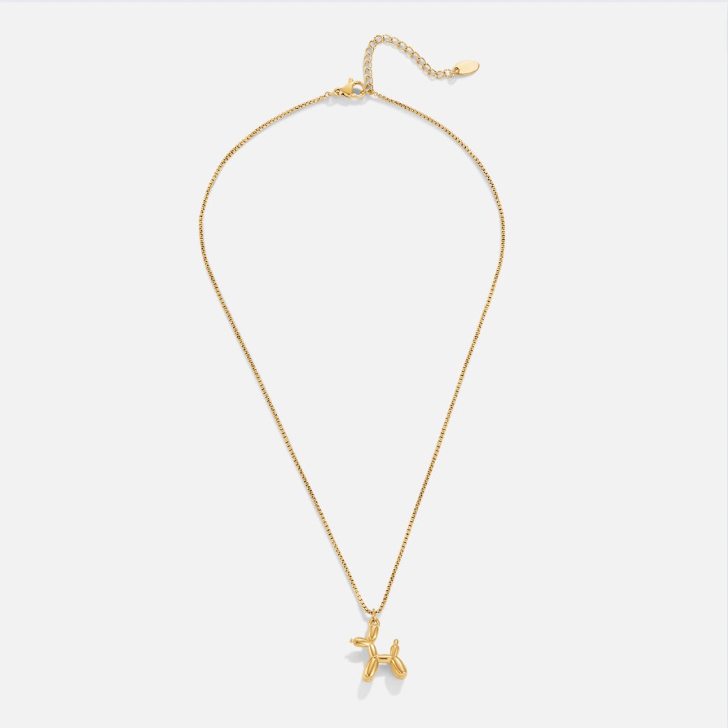 Playful Balloon Charm Gold-Tone Necklace