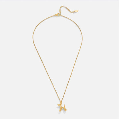Playful Balloon Charm Gold-Tone Necklace