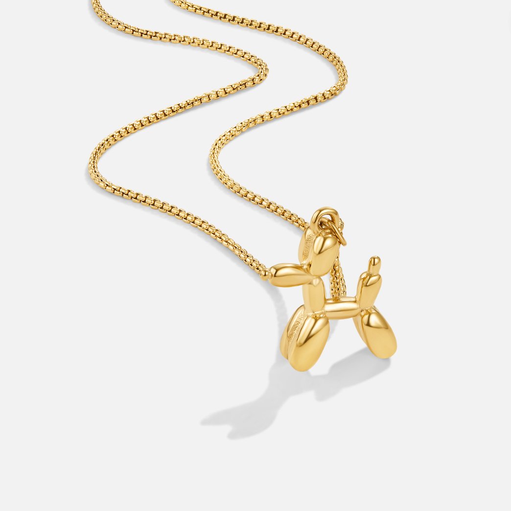 Playful Balloon Charm Gold-Tone Necklace