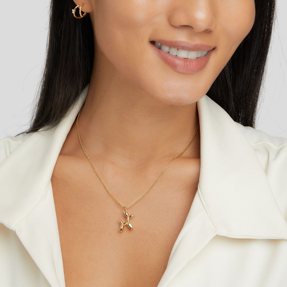 Playful Balloon Charm Gold-Tone Necklace
