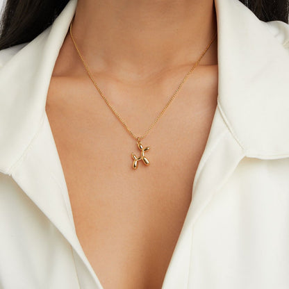 Playful Balloon Charm Gold-Tone Necklace