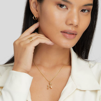 Playful Balloon Charm Gold-Tone Necklace