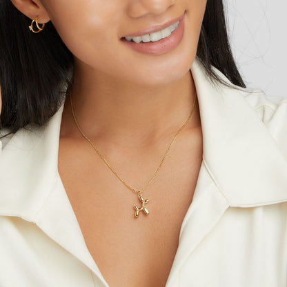 Playful Balloon Charm Gold-Tone Necklace