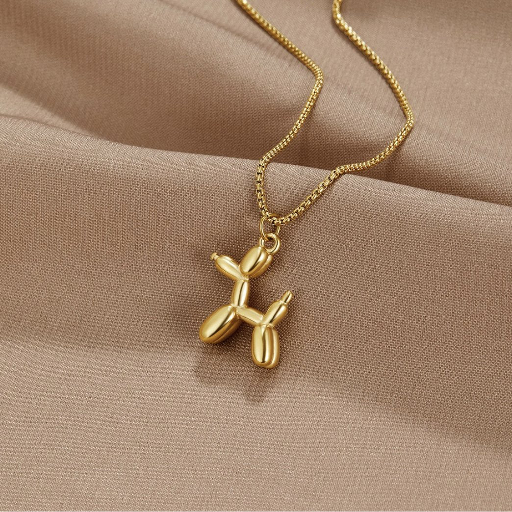 Playful Balloon Charm Gold-Tone Necklace