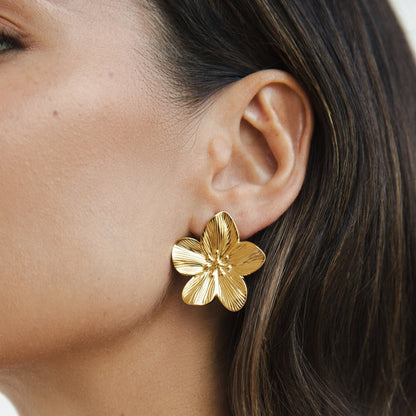 Little Spring Blossom Gold-Tone Stud Earrings