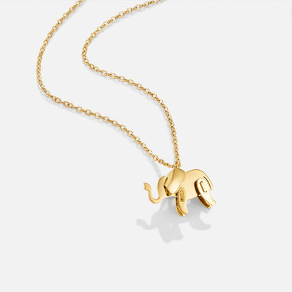 Little Elephant Charm Gold-Tone Necklace