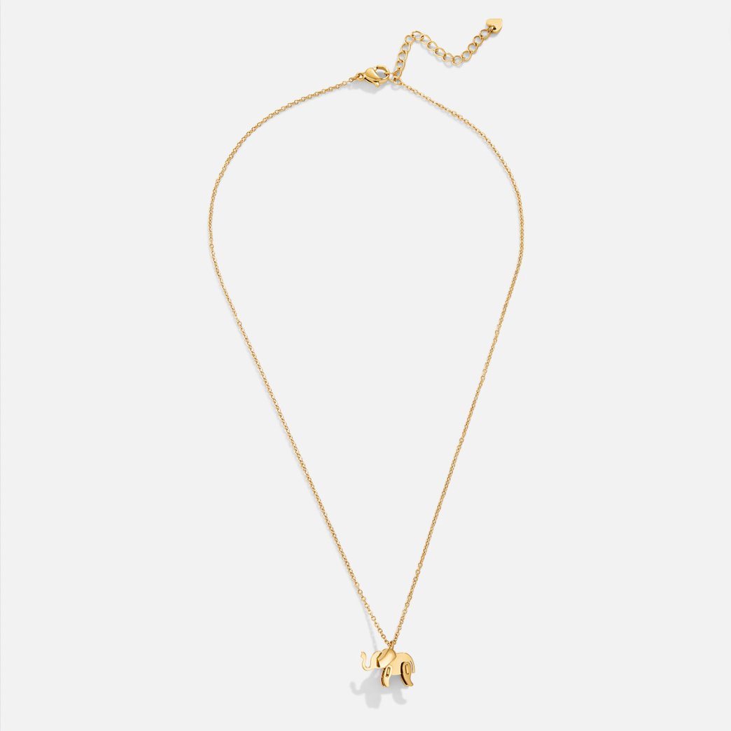 Little Elephant Charm Gold-Tone Necklace