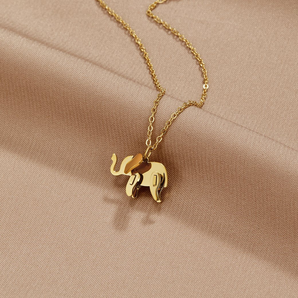 Little Elephant Charm Gold-Tone Necklace