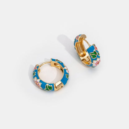 Hedgerow Blossom Gold-Tone Hoop Earrings