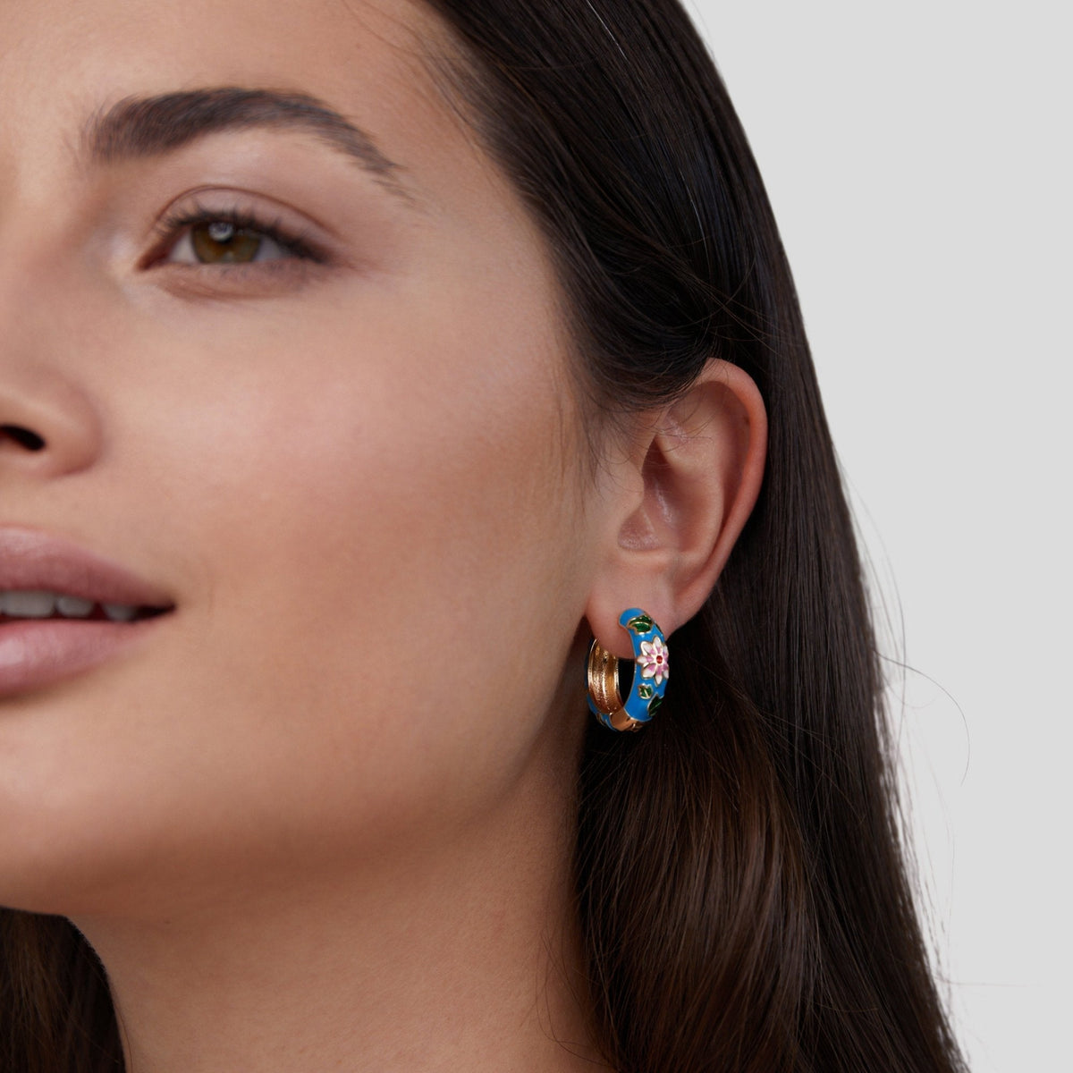 Hedgerow Blossom Gold-Tone Hoop Earrings