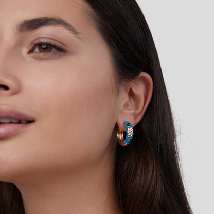 Hedgerow Blossom Gold-Tone Hoop Earrings