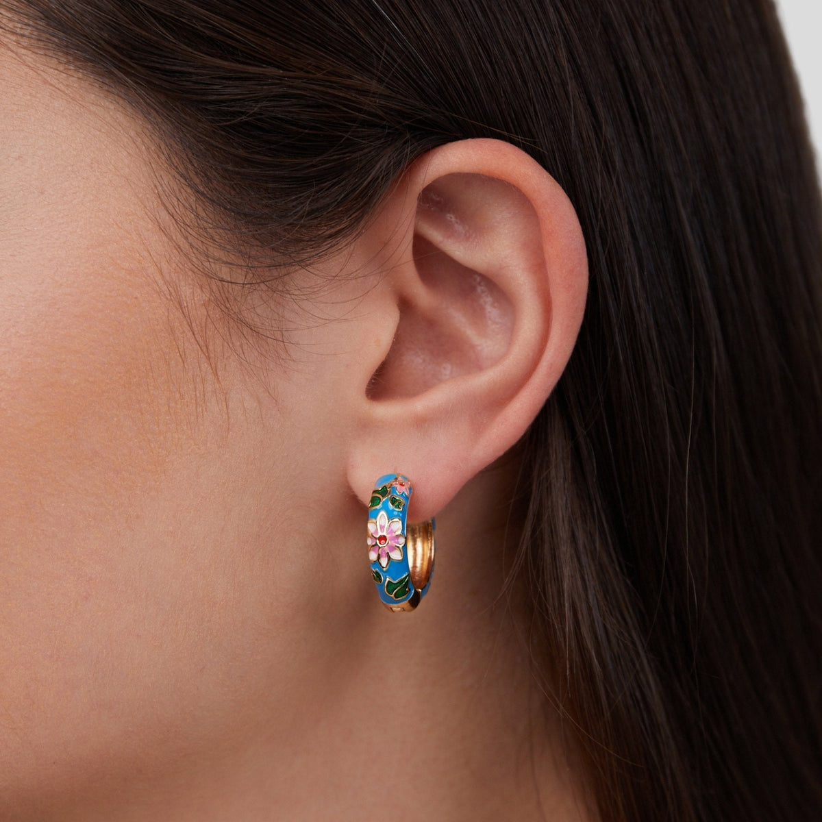 Hedgerow Blossom Gold-Tone Hoop Earrings