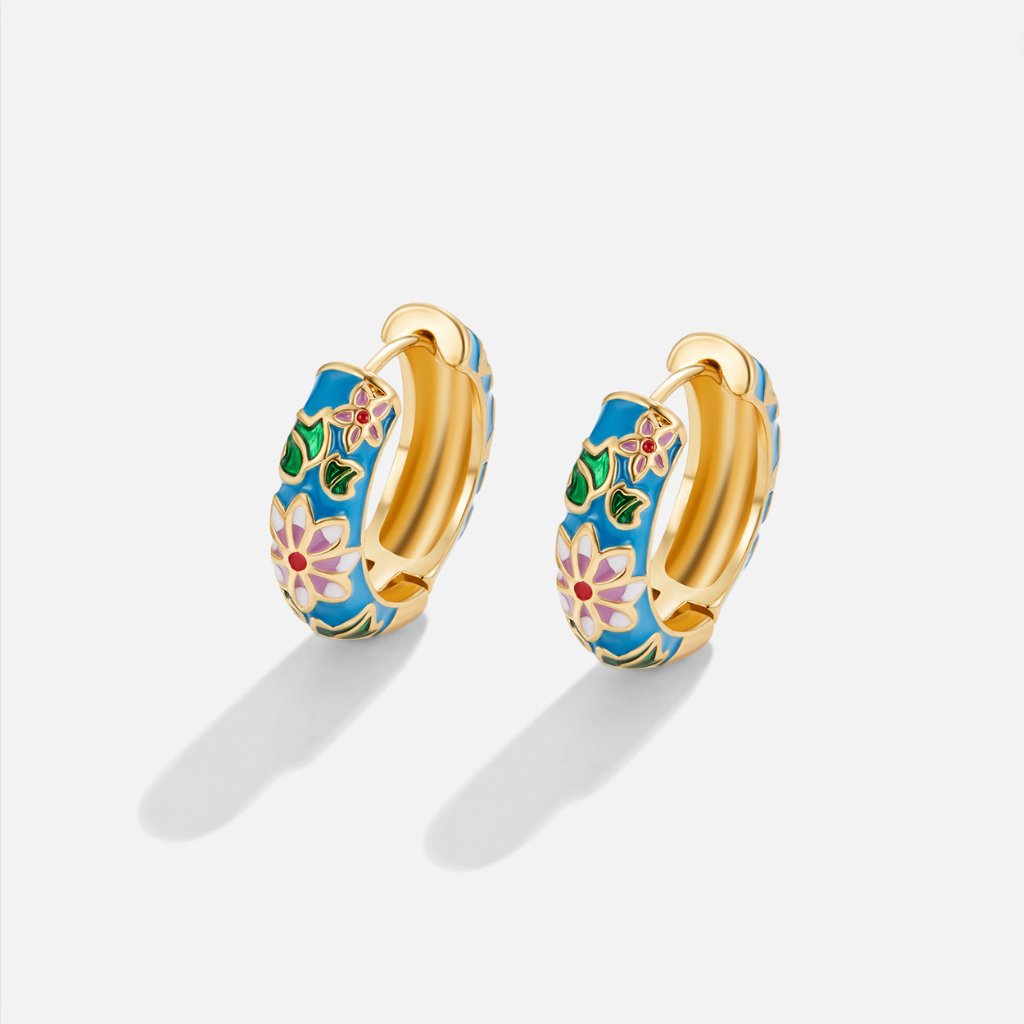Hedgerow Blossom Gold-Tone Hoop Earrings