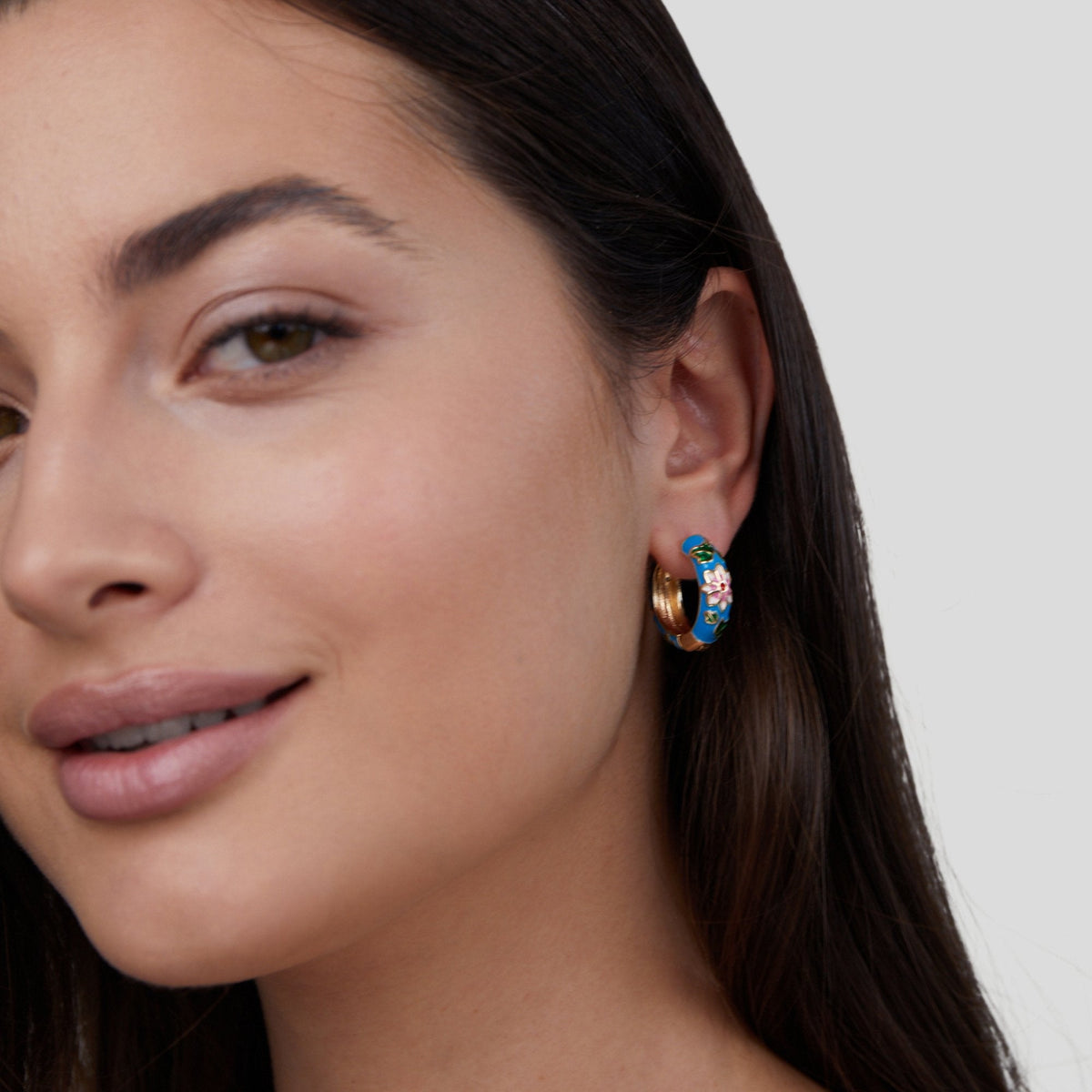 Hedgerow Blossom Gold-Tone Hoop Earrings