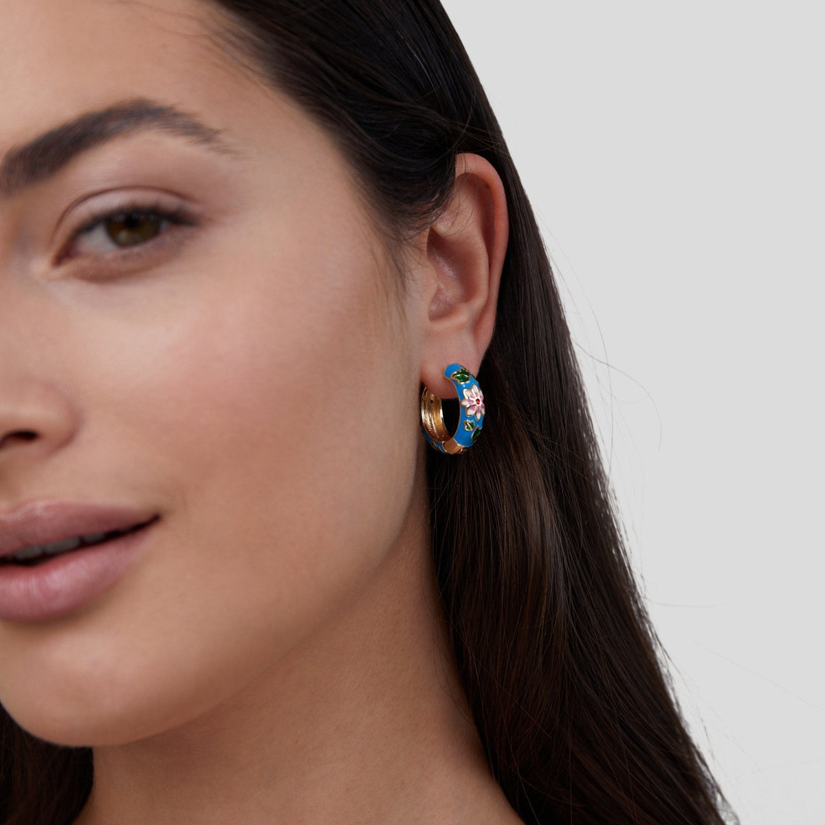 Hedgerow Blossom Gold-Tone Hoop Earrings