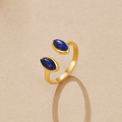 Lapis Blue Open Wrap Ring in a Gold-Tone Finish