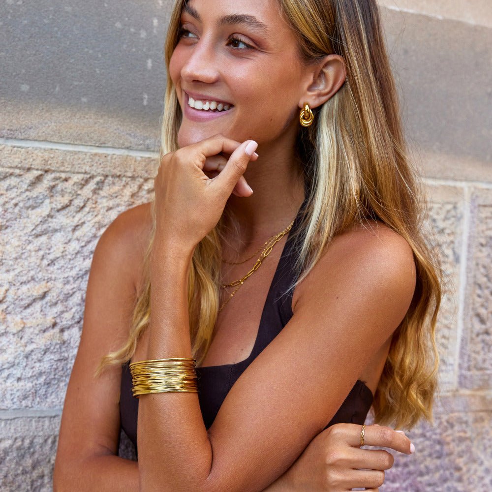 Leona Broad Gold-Tone Cuff Bracelet