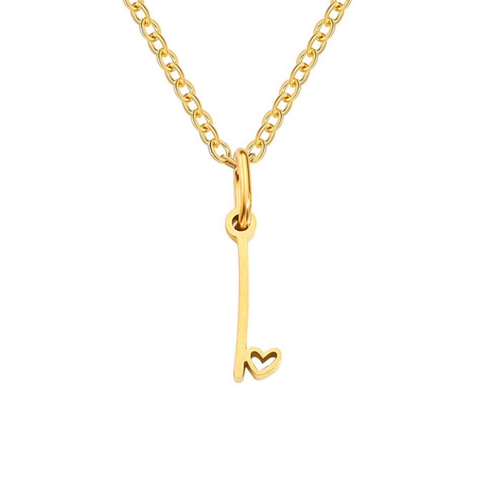 Initial in a Heart Gold-Tone Pendant Necklace