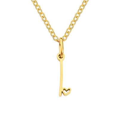 Initial in a Heart Gold-Tone Pendant Necklace