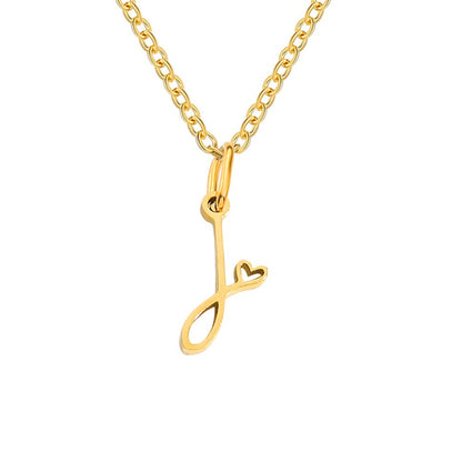 Initial in a Heart Gold-Tone Pendant Necklace
