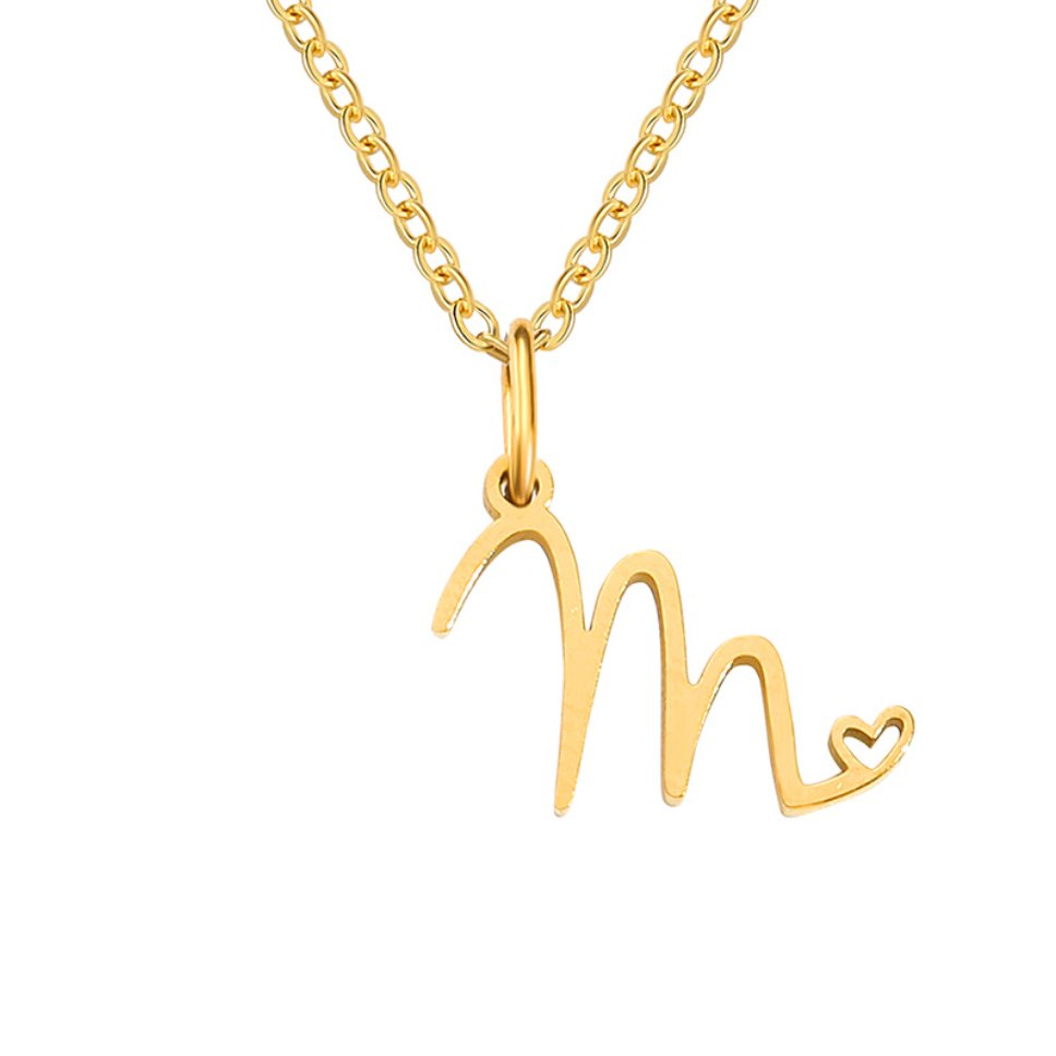 Initial in a Heart Gold-Tone Pendant Necklace