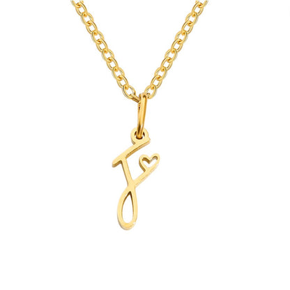 Initial in a Heart Gold-Tone Pendant Necklace