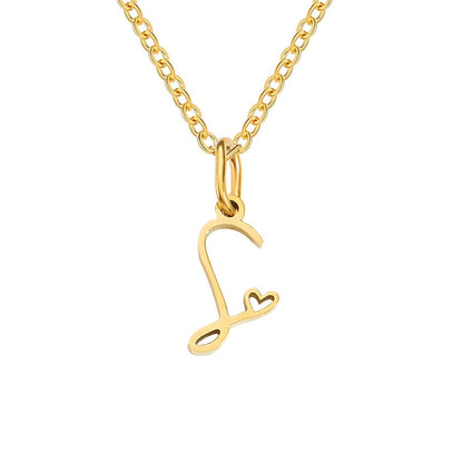 Initial in a Heart Gold-Tone Pendant Necklace