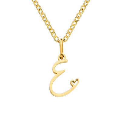 Initial in a Heart Gold-Tone Pendant Necklace
