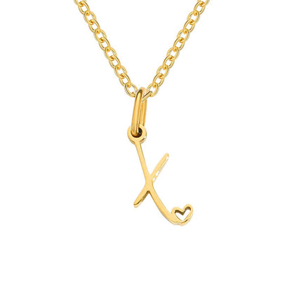 Initial in a Heart Gold-Tone Pendant Necklace