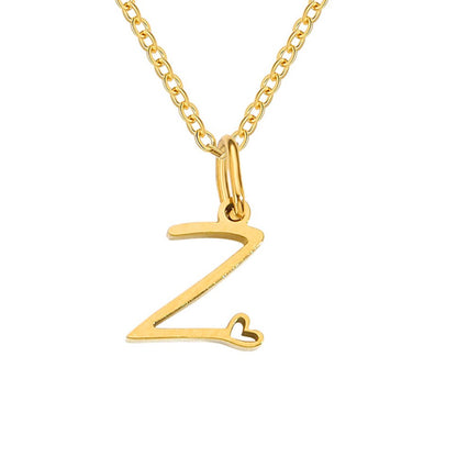 Initial in a Heart Gold-Tone Pendant Necklace