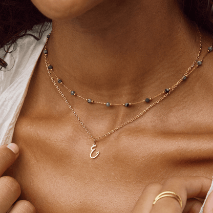 Initial in a Heart Gold-Tone Pendant Necklace