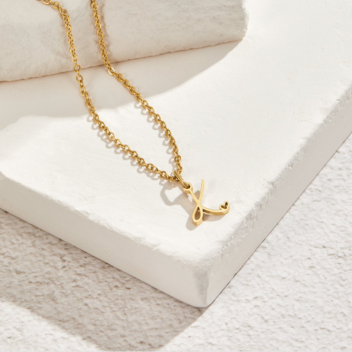 Initial in a Heart Gold-Tone Pendant Necklace