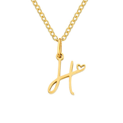 Initial in a Heart Gold-Tone Pendant Necklace