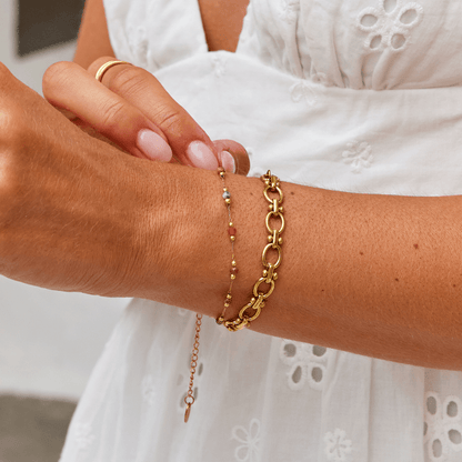 Open Link Chain Bracelet in Gold-Tone Finish