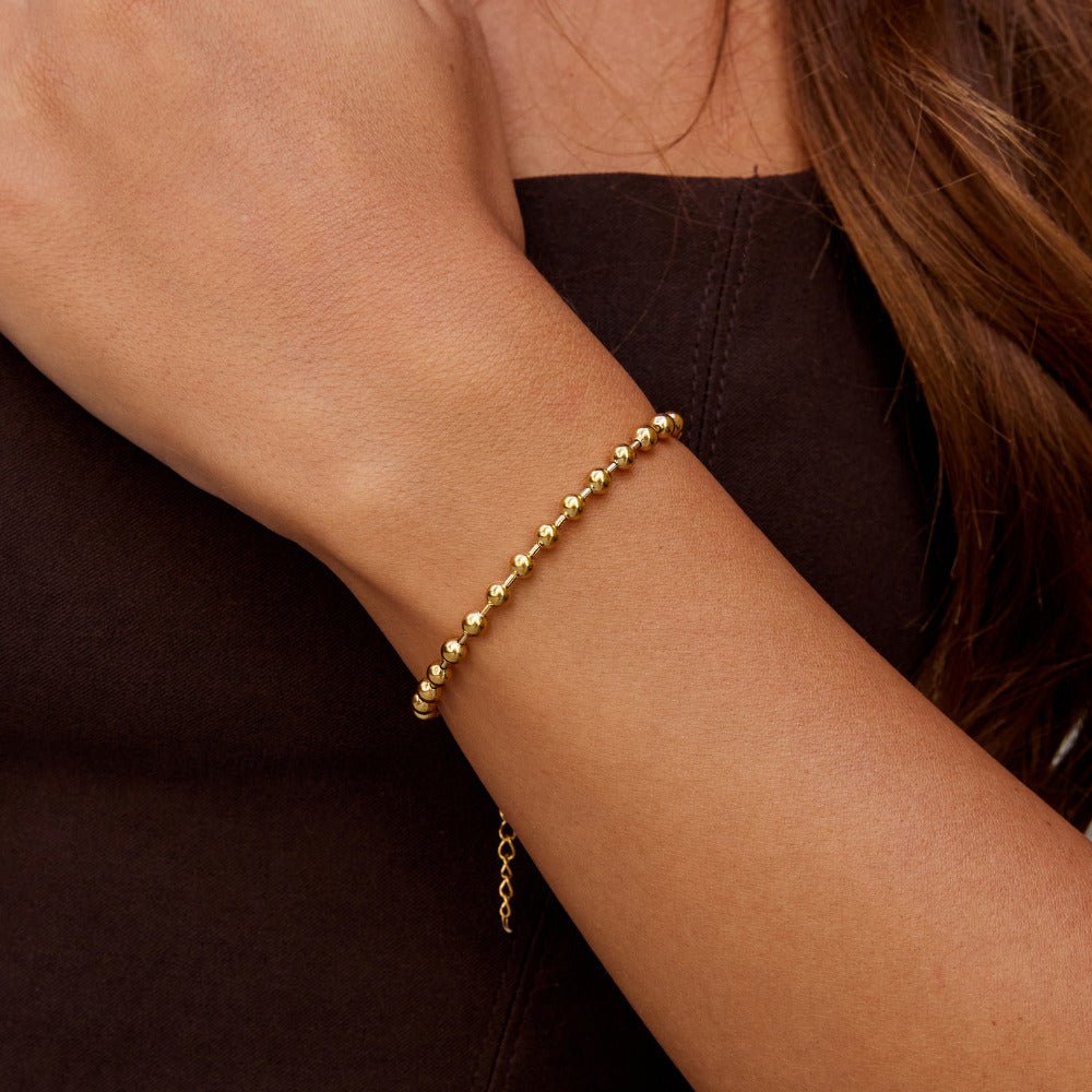 Lulu Smooth Bead Gold-Tone Bracelet